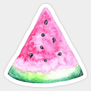 Pink Watercolor Watermelon Slice Sticker